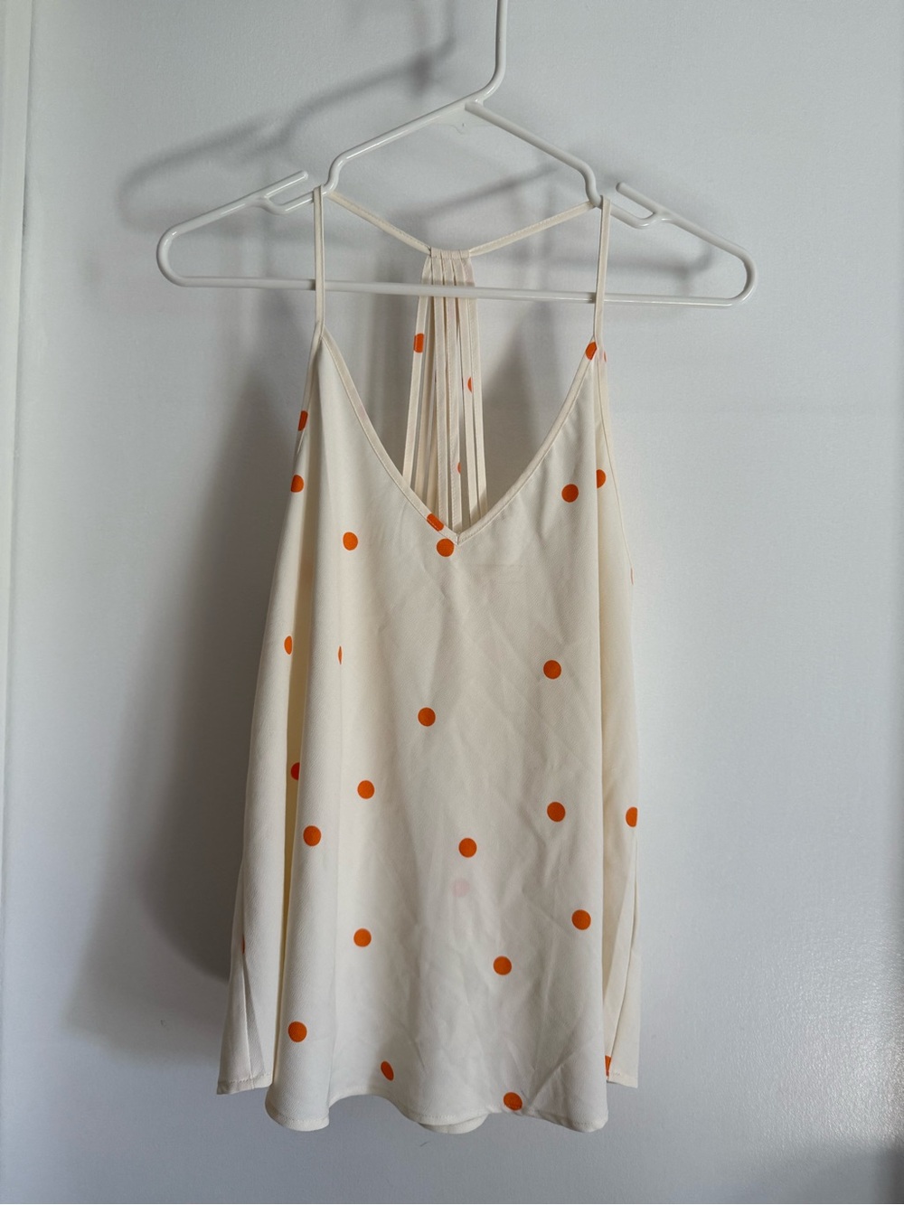 mine Cream Cami with Orange Polka Dots